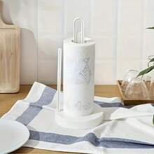 1pc Freestanding Paper Towel Holder For Kitchen, Countertop, Dining Room, Contemporary Style Towel Rack - Beige - View 5