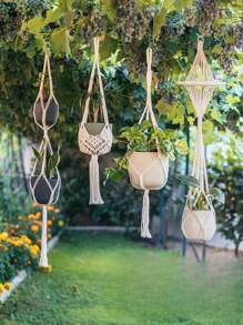 1 pieza Bolsa de red colgante para macetas para organizar el hogar y el jardín, incluye colgador, decoración del hogar, decoración de habitación, decoración de pared