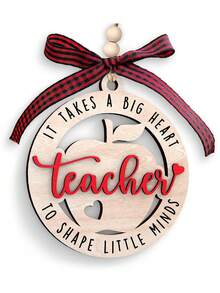1入teacher英文圓形雙層吊墜老師禮物,開學季贈禮,家居裝飾窗戶壁爐吊飾,教師節禮物,感謝老師禮物,老師生日禮物美女,教師感謝節禮物,裝飾物 - 米色 - 查看 4