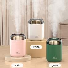 New Led Light Water Humidifier, 500ml Large Capacity Desktop Mist Maker For Home, Office Air Humidifying - Pink - View 6