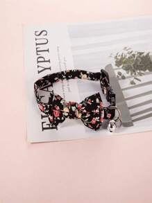 1pc Pet Print Bow Cat Collar - Multicolor - View 1