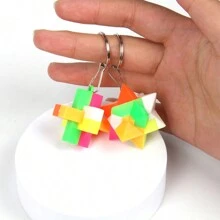 5pcs Plastic Creative Puzzle Keychain - Multicolor - View 4