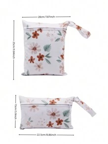 2 件装防水沙滩尿布布尿布洗衣婴儿大号袋子泳裤干湿袋小号，也可用作化妆包化妆品包旅行拉链化妆品收纳袋盥洗包卡通手提包女童铅笔袋，尿布干湿袋 - 彩色 - 查看 3