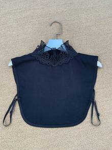 Transparent Mesh Modern Palace Style High Collar Ruffle Trim Innerwear Detachable False Collar Clothing Decorative Collar - Black - View 3