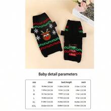 1件黑色針織毛衣帶有聖誕馴鹿和貓圖案,適合室內外秋冬穿著 - 黑色 - 查看 2