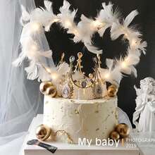 1 Miếng Trắng Lông vũ Đôi cánh Angel Hình dạng Trang trí bánh kem Cho Ngày Lễ Tình Nhân , Lễ cưới , Làm bánh Trưng bày - Hồng - Xem 8