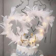 1 Miếng Trắng Lông vũ Đôi cánh Angel Hình dạng Trang trí bánh kem Cho Ngày Lễ Tình Nhân , Lễ cưới , Làm bánh Trưng bày - Hồng - Xem 9