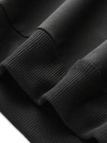 Tween Boy 1pc Skateboard & Slogan Graphic Drop Shoulder Pullover - Black - View 5