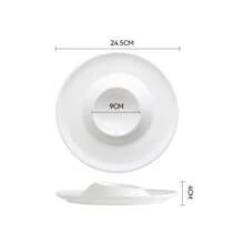 1pc Volcano-Shaped Ceramic Plate With Inner Bowl, Multipurpose Dish For Soup, Salad, Pasta, Fruit And Dessert, Creative Tableware With French & Scandinavian Style, White, 10 Inch Or 12 Inch Available - White - View 6