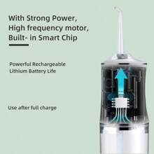 MUBITTU Irrigator Portable Dental Water Flosser 360°ROTARY NOZZLE Water Jet Floss Tooth  Strong Power,Mouth Washing Machine With High frequency motor, Built- in Smart Chip Teeth Cleaner - Pink - View 5