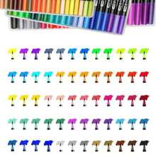 DUAL TIP BRUSH PENS 60 NEGRO - Multicolor - Ver 2