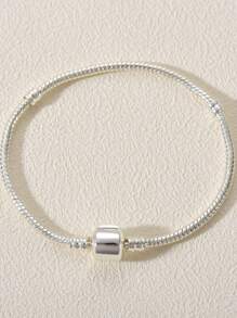 21公分時尚方扣設計手鍊 - 銀色 - 查看 3