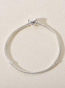 21公分時尚方扣設計手鍊 - 銀色 - 查看 4