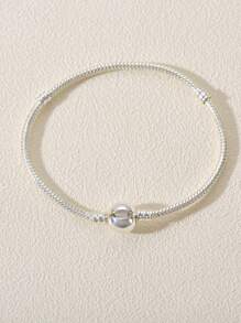 21公分時尚方扣設計手鍊 - 銀色 - 查看 5