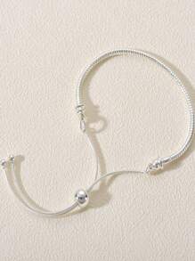 21公分時尚方扣設計手鍊 - 銀色 - 查看 6