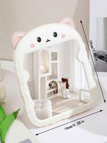 1入組卡通設計鏡子設計化妝鏡 - 白色 - 查看 6