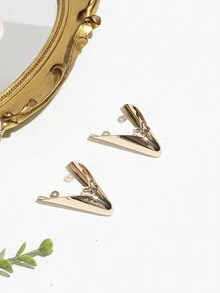 1 đôi Vàng Đúng mốt Trang trí giày Khóa Đối với Cao Sau đó - Vàng - Xem 4