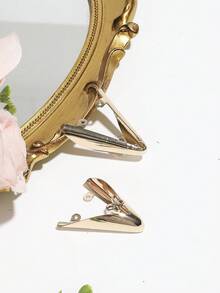 1 đôi Vàng Đúng mốt Trang trí giày Khóa Đối với Cao Sau đó - Vàng - Xem 5