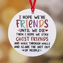 1 件愿我们成为一生的好朋友，拥有坚定不移的友谊，圆形亚克力吊坠适用于家居装饰、窗户、壁炉和吊坠装饰、家居装饰、房间装饰、墙壁装饰 - 彩色 - 查看 1