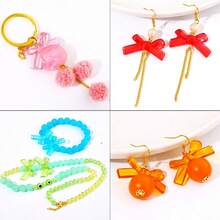 20入組20*34毫米透明ab虹光蝴蝶結形珠子配件,適用於diy手機殼、頭饰、手鍊、項鍊、電鍍球間隔珠