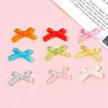 20入組20*34毫米透明ab虹光蝴蝶結形珠子配件,適用於diy手機殼、頭饰、手鍊、項鍊、電鍍球間隔珠