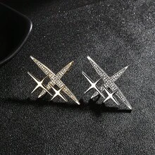 1 pieza Broche de estrella de mar metálico simple y elegante con adorno de estrás (plata) - Plateado - Ver 2