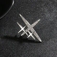 1 pieza Broche de estrella de mar metálico simple y elegante con adorno de estrás (plata) - Plateado - Ver 3