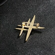 1 pieza Broche de estrella de mar metálico simple y elegante con adorno de estrás (plata) - Plateado - Ver 4