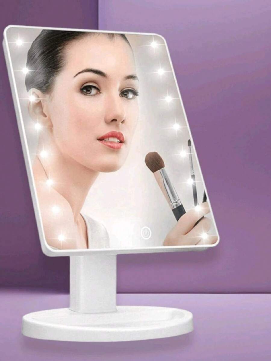 Espejo de maquillaje con luz led - Blanco - Ver 1