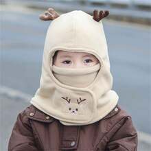 兒童冬季帽子配耳罩和口罩,男女童毛絨帽,保暖防風帽子和圍巾套裝