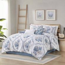6pc Pismo Beach Oversized Comforter Set With Throw Pillows - Blue/White - View 1