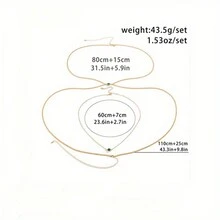 1pc Men's Body Chain Necklace, Simple & Fashionable Hollow Out Chest Chain Accessory - Silver - View 5