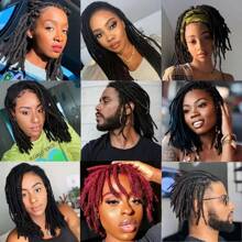 Dreadlocks Extensions 6 Inch/ 8Inch/10Inch /12Inch 10 Strands 0.6cm Width Loc Dreads Extensions Crochet Synthetic Dreads Hair Fashion Reggae Hip-hop Synthetic Afro Kinky Style Locs Extensions Natural Black Braiding Hair For Men/Women Daily Life - Black - View 6