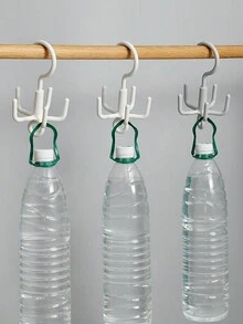 6pcs Stackable White Rotating Hook Wardrobe Hook Bag, Hat, Scarf Storage Organizer Multi-functional Dormitory Wall Hanging Rack Shelf - White - View 8