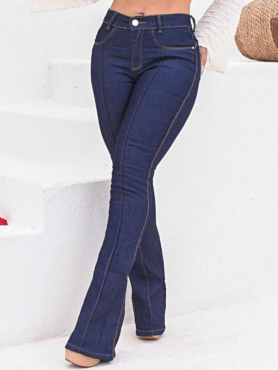 Women Jeans - 水鴨藍 - 查看 1