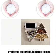 4 件装圣诞树形零食托盘、休闲零食盒、塑料糖果托盘、坚果和水果盘、派对和家居装饰、迷你树形分隔干果盘、塑料糖果盘 - 彩色 - 查看 6