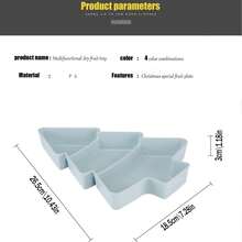 4 件装圣诞树形零食托盘、休闲零食盒、塑料糖果托盘、坚果和水果盘、派对和家居装饰、迷你树形分隔干果盘、塑料糖果盘 - 彩色 - 查看 2
