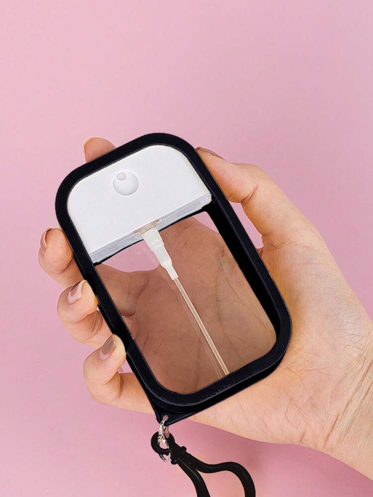 1pc 50ml Portable Refillable Perfume And Sanitizer Bottle With Silicone Cover, Moisturizing Spray Container, Travel Size, Reusable Hand SanitizerTravel Essentials ,Travel Organizer For Beach ,Summer Vacation Back To School School Supplies Holiday Camping Holiday Essentials Accessories Mini Perfume For Women Perfume For Men - Black and White - View 4