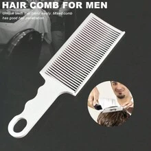 1pc Plastic Men Haircut Flat-Top Comb - White - View 3