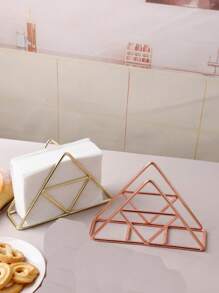 1 Pièce Porte-serviettes En Forme De Triangle En Fer Plaqué, Boîte À Mouchoirs En Métal, Adapté Pour L'organisation De La Maison En Toutes Saisons