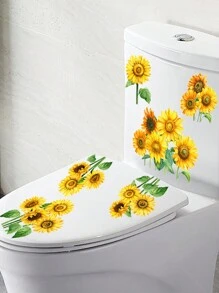 1片向日葵壁貼,家用浴室防水馬桶貼紙自粘式 - 彩色 - 查看 2