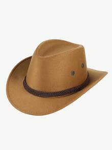 男女皆宜的复古毡帽，帽檐宽大，适合休闲和各种场合。 - 卡其色 - 查看 4