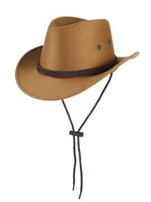 男女皆宜的复古毡帽，帽檐宽大，适合休闲和各种场合。 - 卡其色 - 查看 1