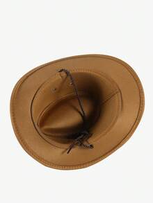 男女皆宜的复古毡帽，帽檐宽大，适合休闲和各种场合。 - 卡其色 - 查看 6