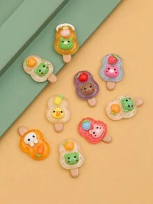 10 Piezas Decoración De Paletas De Hielo De Animales De Dibujos Animados Diy Para Accesorios De Teléfono Móvil - paleta de animales de dibujos animados - Ver 1