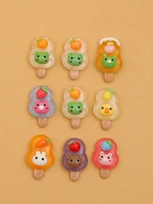 10 Piezas Decoración De Paletas De Hielo De Animales De Dibujos Animados Diy Para Accesorios De Teléfono Móvil - paleta de animales de dibujos animados - Ver 3
