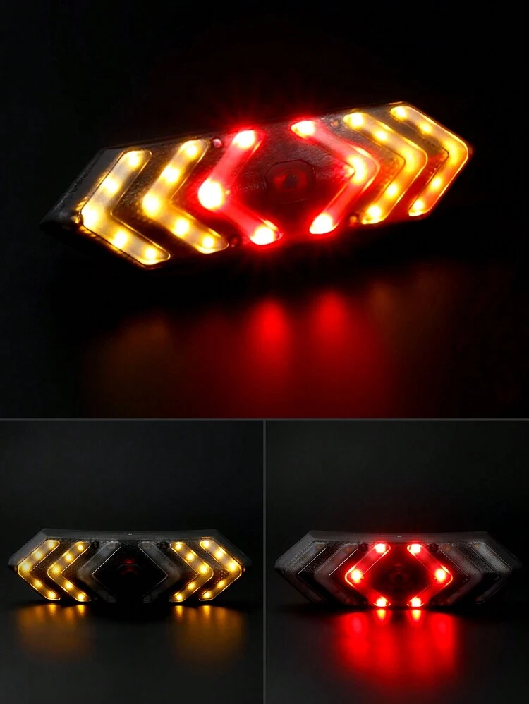 1 Stück 500mah Drahtlose Fernbedienung Fahrradhelm Blinker Für Fahrrad Rückwarnung (schwarz) - Schwarz - Übersicht 4