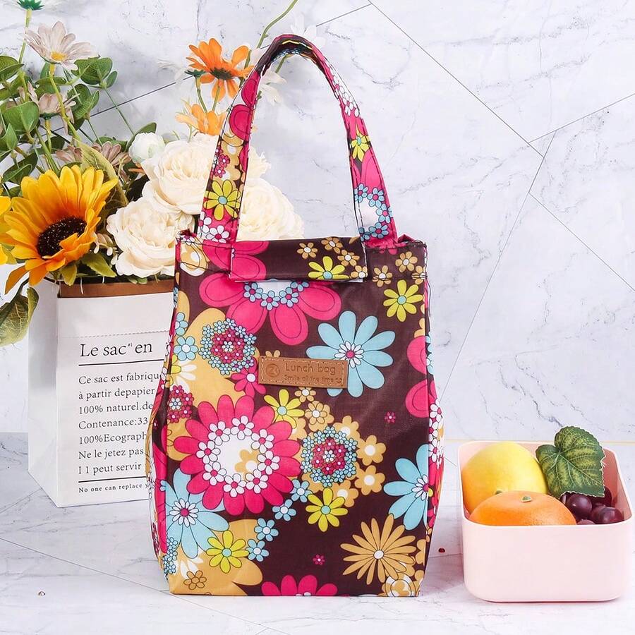 1入組鋁箔加厚午餐袋，帶雙袋口，防水隔熱袋，便當包學校組織袋老師收納袋教室袋教室組織袋