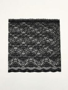 1 Miếng Của phụ nữ Đúng mốt Ren Thêu In Khăn trùm đầu , Đen Chống muỗi Chống tia cực tím Đi dạo Khăn choàng - màu đen - Xem 4