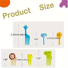 28 pièces Cure mini-fourchettes à pics d'aliments de dessin animaux, sélection de collations pour enfants, gâteaux, desserts, fourchettes à fruits, moules à muffins en silicone en forme de cœur